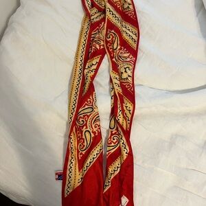 Red Paisley Silk Scarf
